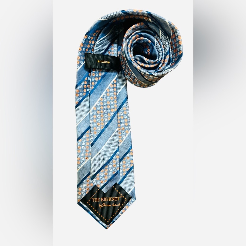 Steven Alan Blue and Orange Patterned Tie - Picture 4 of 6